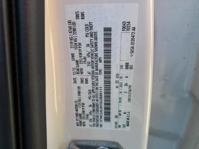 Photo 10 from auction – 2016 FORD ESCAPE TIT with VIN 1FMCU0J91GUB89111