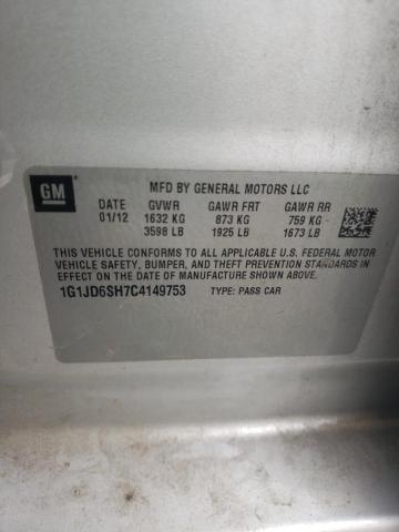 صورة رقم 10 من المزاد - 2012 CHEVROLET SONIC LT مع VIN 1G1JD6SH7C4149753