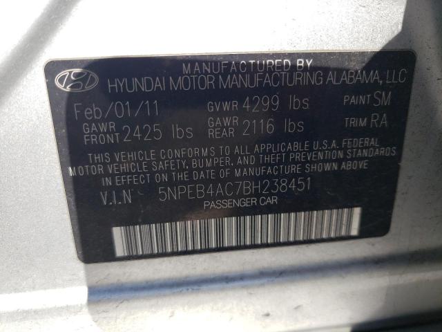 Photo 10 from auction – 2011 HYUNDAI SONATA GLS with VIN 5NPEB4AC7BH238451