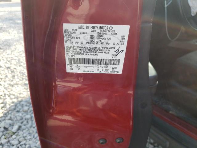 Photo 10 from auction – 2011 FORD ESCAPE XLT with VIN 1FMCU0D72BKA06006