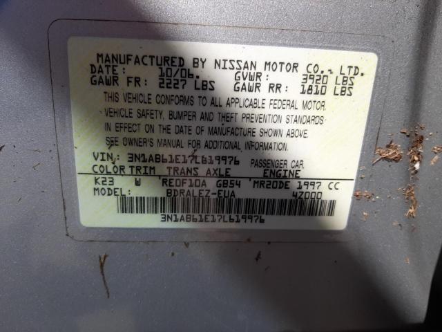 Photo 10 from auction – 2007 NISSAN SENTRA 2.0 with VIN 3N1AB61E17L619976