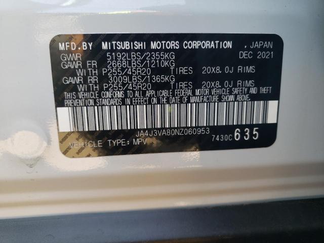 Photo 10 from auction – 2022 MITSUBISHI OUTLANDER with VIN JA4J3VA80NZ060953