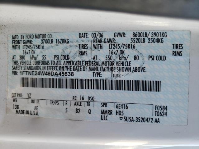 Photo 10 from auction – 2006 FORD ECONOLINE with VIN 1FTNE24W46DA45638