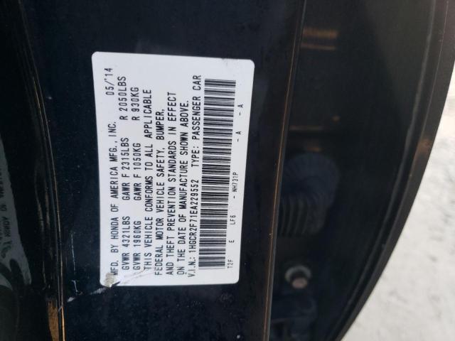 Photo 10 from auction – 2014 HONDA ACCORD EX with VIN 1HGCR2F71EA229552