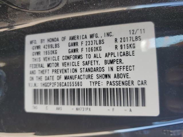 Photo 10 from auction – 2012 HONDA ACCORD LX with VIN 1HGCP2F36CA055560
