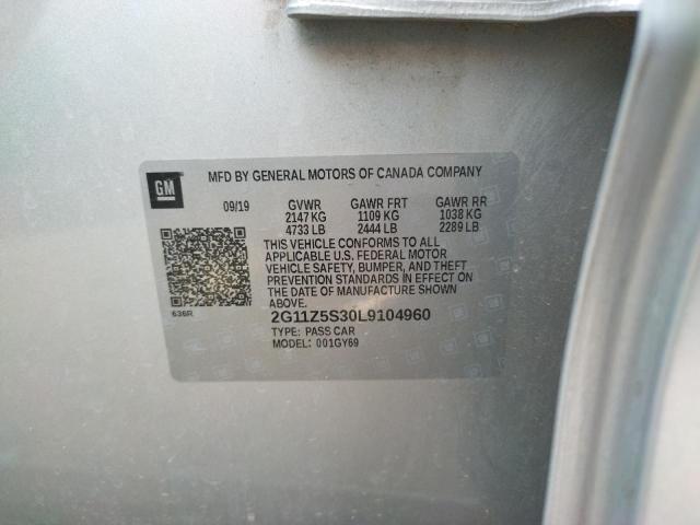 Photo 10 from auction – 2020 CHEVROLET IMPALA LT with VIN 2G11Z5S30L9104960