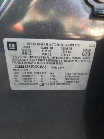 Photo 10 from auction – 2013 GMC TERRAIN SL with VIN 2GKALSEK7D6294533