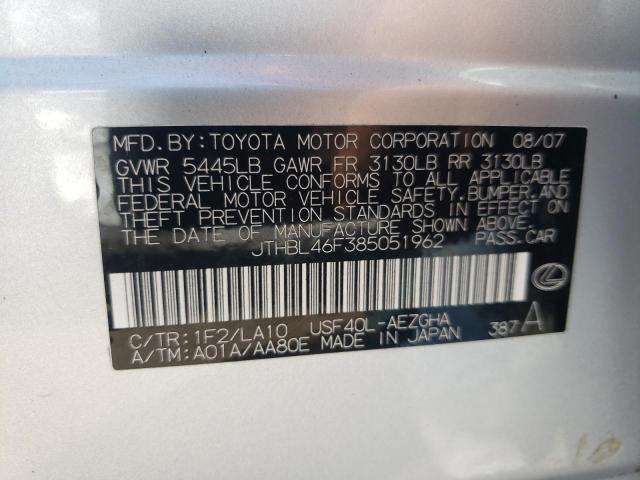 Photo 10 from auction – 2008 LEXUS LS 460 with VIN JTHBL46F385051962