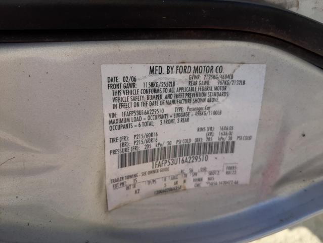 Foto 10 de la subasta – 2006 FORD TAURUS SE con VIN 1FAFP53U16A229510