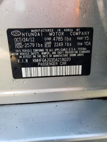 Photo 10 from auction – 2013 HYUNDAI AZERA with VIN KMHFG4JG3DA218020