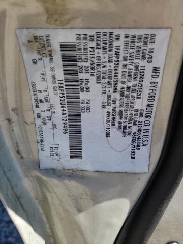 Photo 10 from auction – 2004 FORD TAURUS LX with VIN 1FAFP52U64A129496