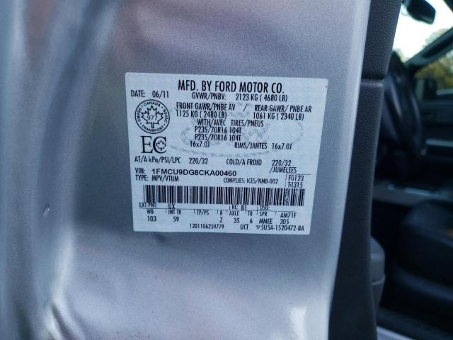 Photo 10 from auction – 2012 FORD ESCAPE XLT with VIN 1FMCU9DG8CKA00460