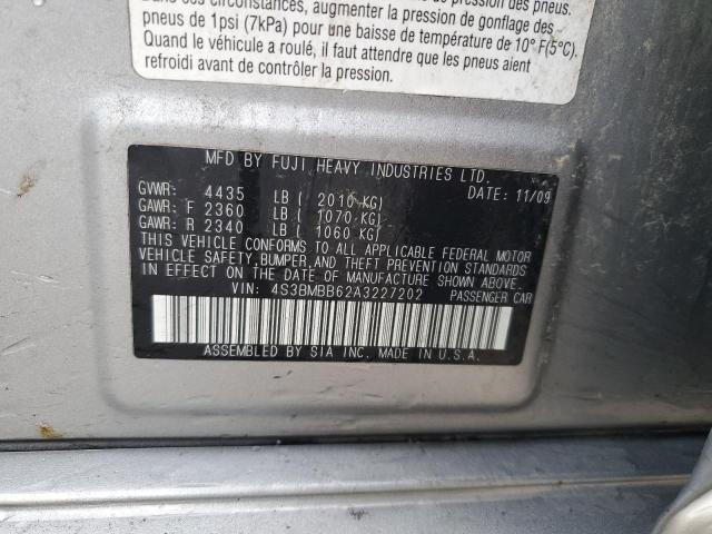 Photo 10 from auction – 2010 SUBARU LEGACY 2.5 with VIN 4S3BMBB62A3227202