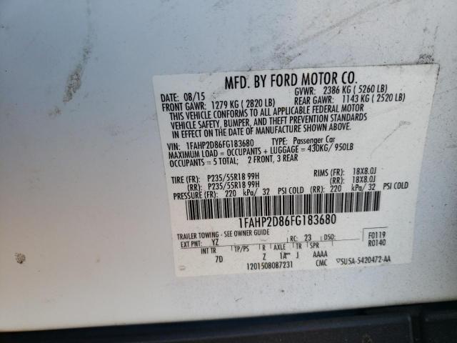 Photo 10 from auction – 2015 FORD TAURUS SE with VIN 1FAHP2D86FG183680