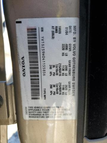 Photo 10 from auction – 2004 VOLVO XC70 with VIN YV1SZ59H041155856