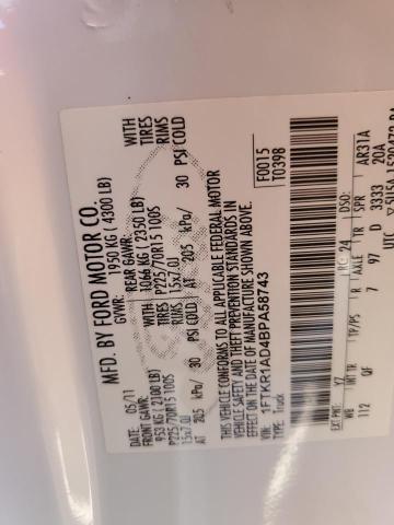 Photo 10 from auction – 2011 FORD RANGER with VIN 1FTKR1AD4BPA58743