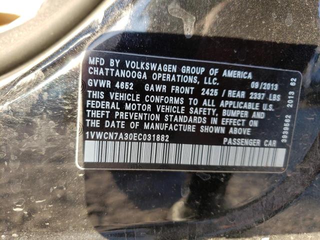 Photo 10 from auction – 2014 VOLKSWAGEN PASSAT SEL with VIN 1VWCN7A30EC031882