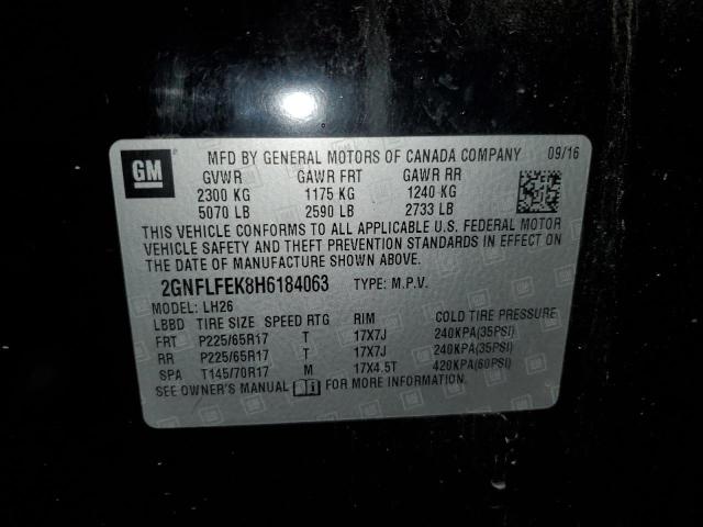 Photo 10 from auction – 2017 CHEVROLET EQUINOX LT with VIN 2GNFLFEK8H6184063