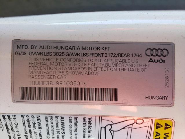 Photo 10 from auction – 2009 AUDI TT with VIN TRUHF38J991005016