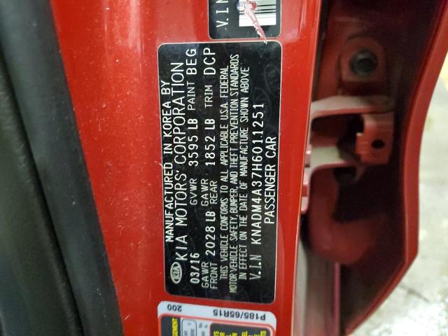 Photo 10 from auction – 2017 KIA RIO LX with VIN KNADM4A37H6011251
