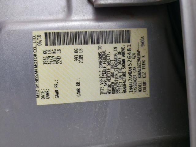 Photo 10 from auction – 2010 NISSAN ALTIMA BAS with VIN 1N4AL2AP0AN526481