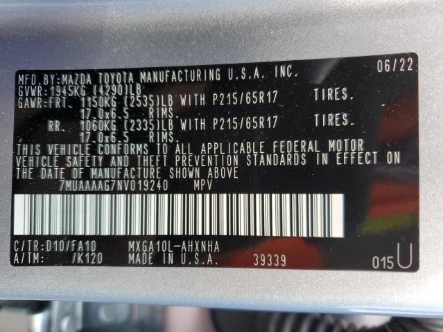 Photo 10 from auction – 2022 TOYOTA COROLLA CR with VIN 7MUAAAAG7NV019240