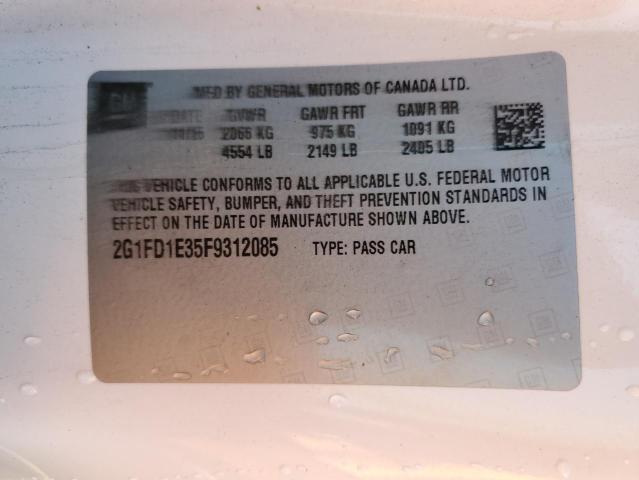 Photo 10 from auction – 2015 CHEVROLET CAMARO LT with VIN 2G1FD1E35F9312085