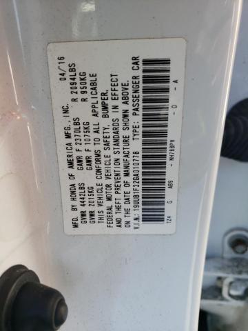 Photo 10 from auction – 2016 ACURA TLX with VIN 19UUB1F32GA010778