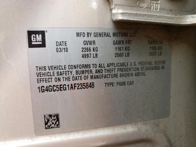 Photo 10 from auction – 2010 BUICK LACROSSE C with VIN 1G4GC5EG1AF235848