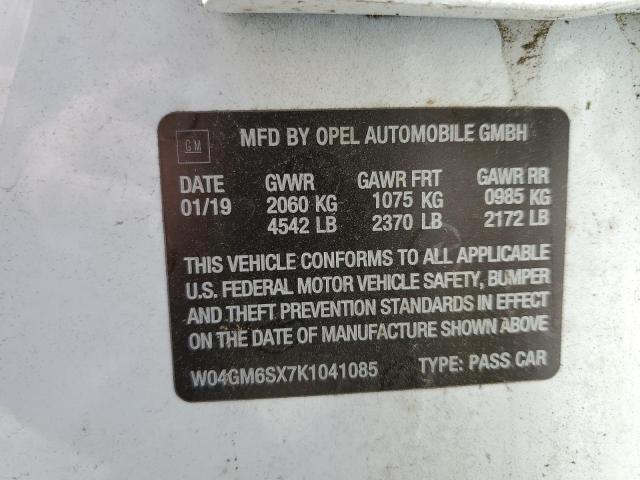 Photo 10 from auction – 2019 BUICK REGAL PREF with VIN W04GM6SX7K1041085