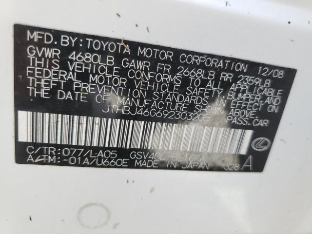 Photo 10 from auction – 2009 LEXUS ES 350 with VIN JTHBJ46G692303205
