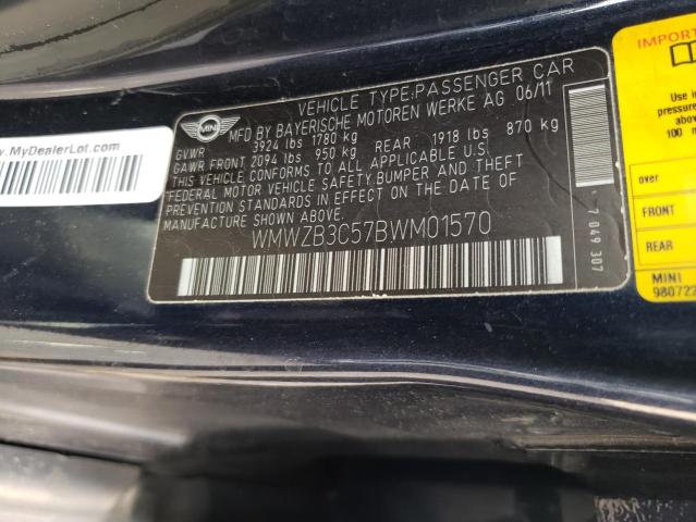 Photo 10 from auction – 2011 MINI COOPER COU with VIN WMWZB3C57BWM01570