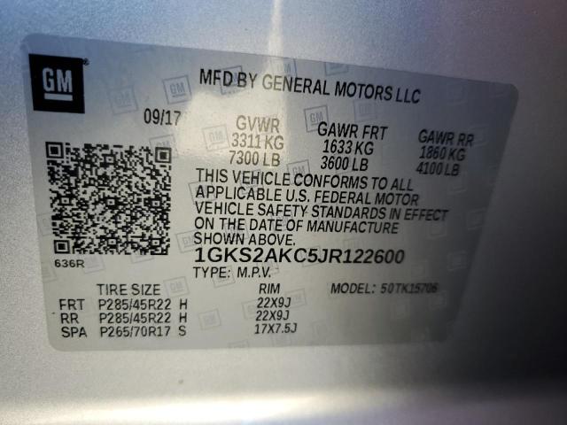 Photo 10 from auction – 2018 GMC YUKON SLE with VIN 1GKS2AKC5JR122600