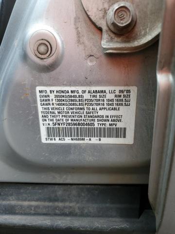Photo 10 from auction – 2006 HONDA PILOT EX with VIN 5FNYF28596B004605