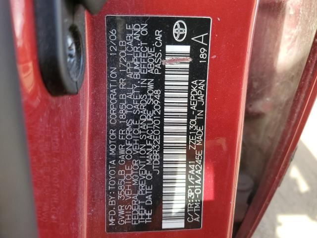Photo 10 from auction – 2007 TOYOTA COROLLA CE with VIN JTDBR32E070120948