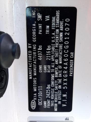 Zdjęcie 10 z aukcji – 2012 KIA OPTIMA SX z VIN 5XXGR4A60CG012070