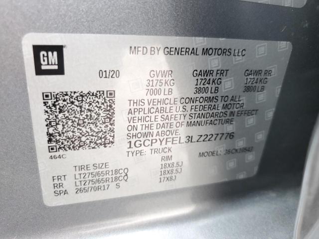 Photo 10 from auction – 2020 CHEVROLET SILVERADO with VIN 1GCPYFEL3LZ227776