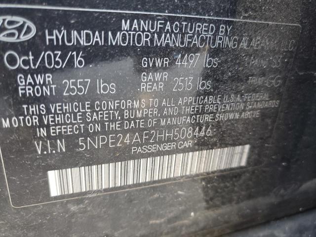 Photo 10 from auction – 2017 HYUNDAI SONATA SE with VIN 5NPE24AF2HH508446
