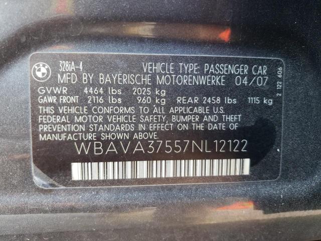 Photo 10 from auction – 2007 BMW 328 I with VIN WBAVA37557NL12122