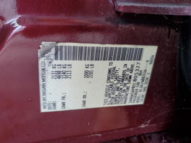 Photo 10 from auction – 2012 NISSAN MAXIMA S with VIN 1N4AA5AP8CC805327