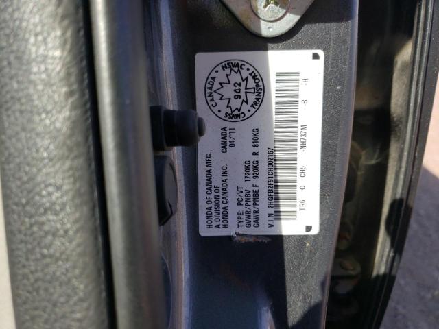 Photo 10 from auction – 2012 HONDA CIVIC EXL with VIN 2HGFB2F91CH002167