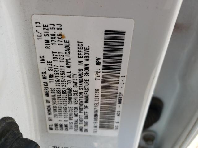 Photo 10 from auction – 2014 HONDA CR-V EXL with VIN 5J6RM4H71EL024196