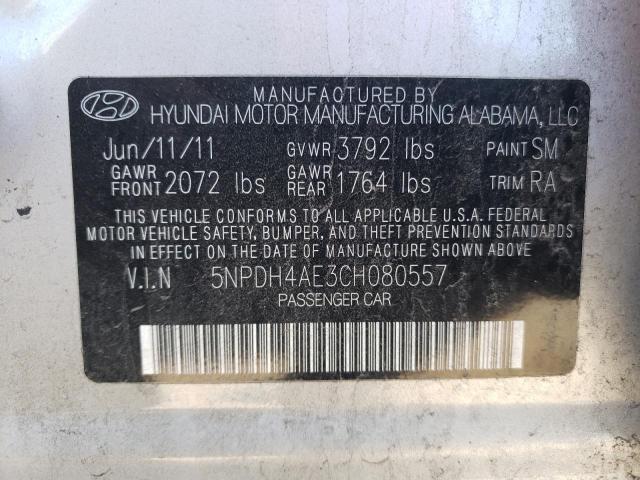Photo 10 from auction – 2012 HYUNDAI ELANTRA GL with VIN 5NPDH4AE3CH080557