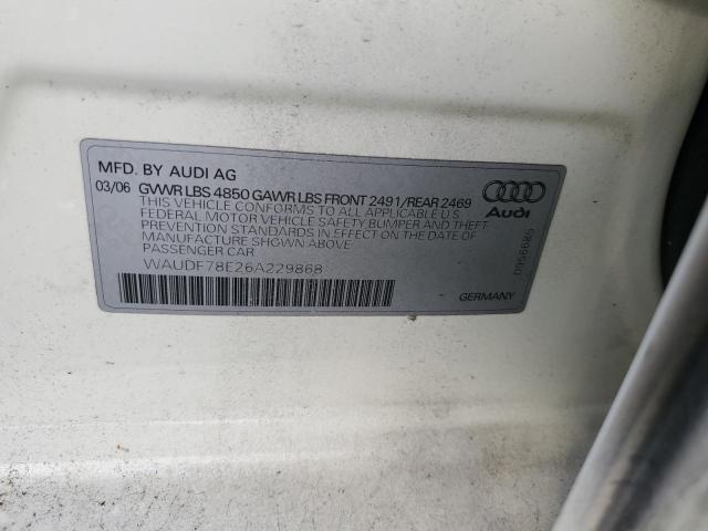صورة رقم 10 من المزاد - 2006 AUDI A4 2.0T QU مع VIN WAUDF78E26A229868