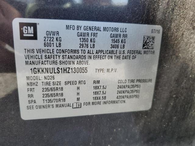 Photo 10 from auction – 2017 GMC ACADIA SLT with VIN 1GKKNULS1HZ130055