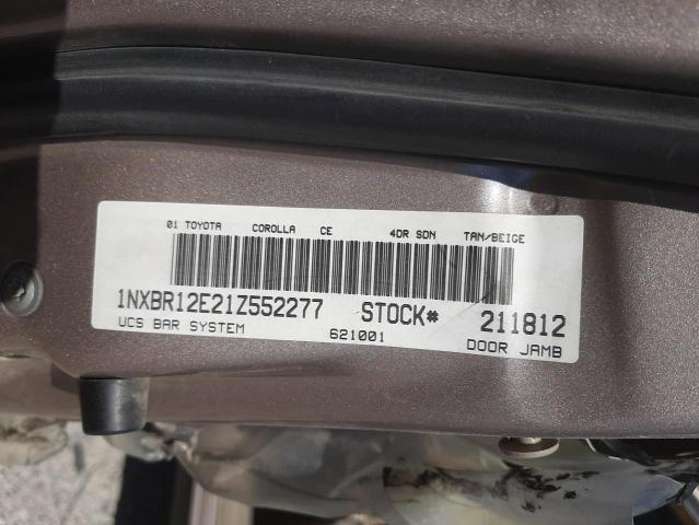 Photo 10 from auction – 2001 TOYOTA COROLLA CE with VIN 1NXBR12E21Z552277