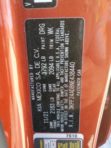 Photo 10 from auction – 2022 KIA FORTE FE with VIN 3KPF24AD8NE438440