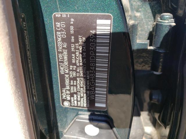 Photo 10 from auction – 2001 BMW 740 IL with VIN WBAGH83481DP30394