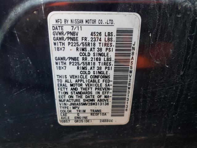 Photo 10 from auction – 2011 NISSAN ROGUE S with VIN JN8AS5MV2BW313136