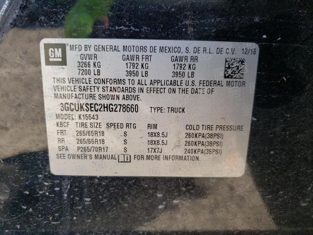Photo 10 from auction – 2017 CHEVROLET SILVERADO with VIN 3GCUKSEC2HG278660